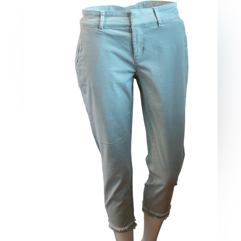 Loft Modern Ankle Fray Hem Casual Mint Green Women’s Pants Size Petite 4